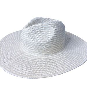 J. CREW Factory NWT Wide Brim Straw Woven Hat Size Small - Medium in Ivory